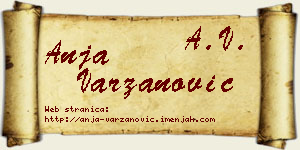 Anja Varzanović vizit kartica
